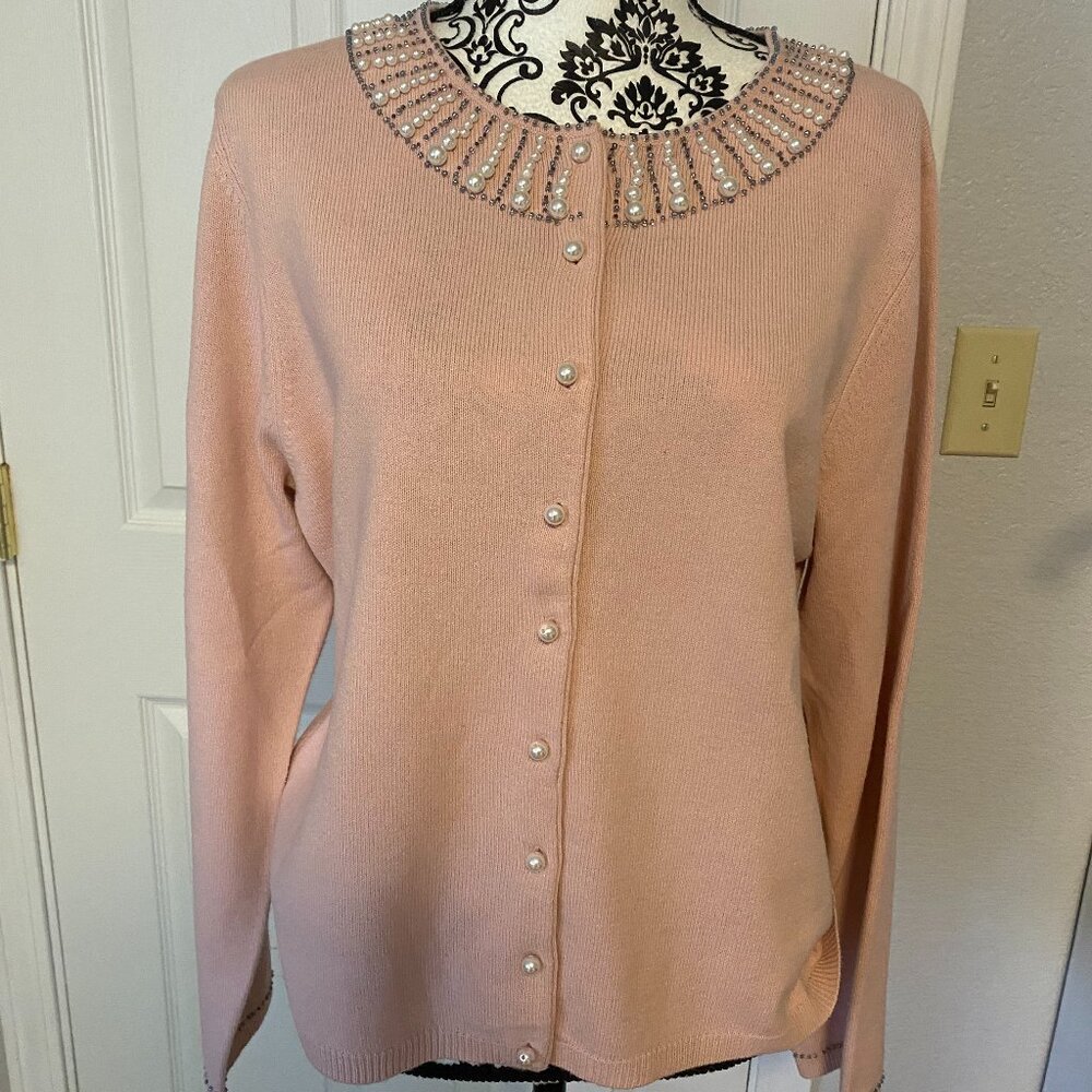 Pink Beaded Sweater